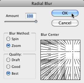 The Radial Blur Filter Dialog Box
