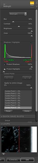 Color Efex Pro 3.0, Midnight Filter Settings