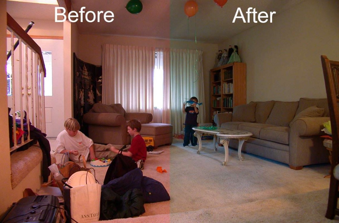 Before and after white balance adjustments