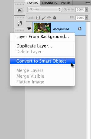 Selecting "Convert to Smart Object"
