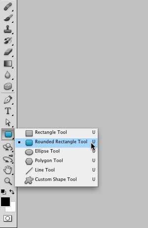 Selecting Rounded Rectangle Shape tool