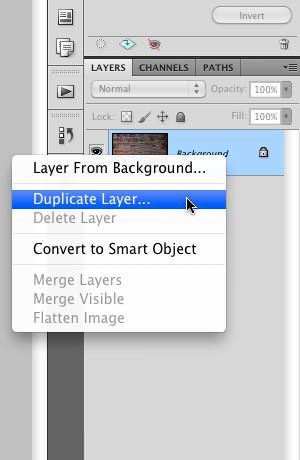 Selecting the "Duplicate Layer" option