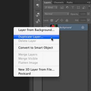 Selecting the “Duplicate Layer” Option.