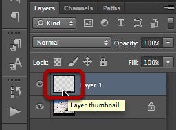 Selecting the layer thumbnail.